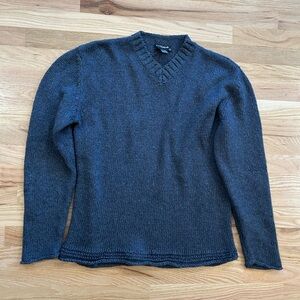 Diesel style lab mohair wool size large Dark Gray V-Neck Sweater men’s